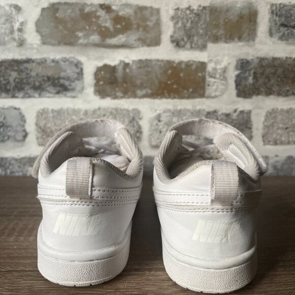 Boys Nike Court Borough Low 2 – Triple White (Size 1.5 Y) - Picture 3 of 4